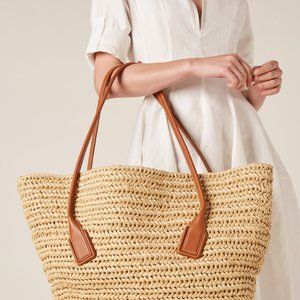 Bottega Veneta Medium Arco Crochet Raffia Tote Bag  n